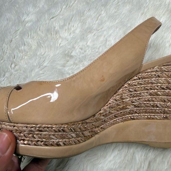 Stuart Weitzman Dolunch Patent Espadrille Wedge Sandal Women Size 9.5 - Picture 15 of 16